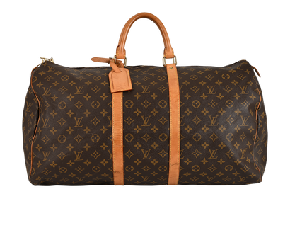 Keepall 55, &pound;795, Handbags, Brown, Canvas/Leather, Front view